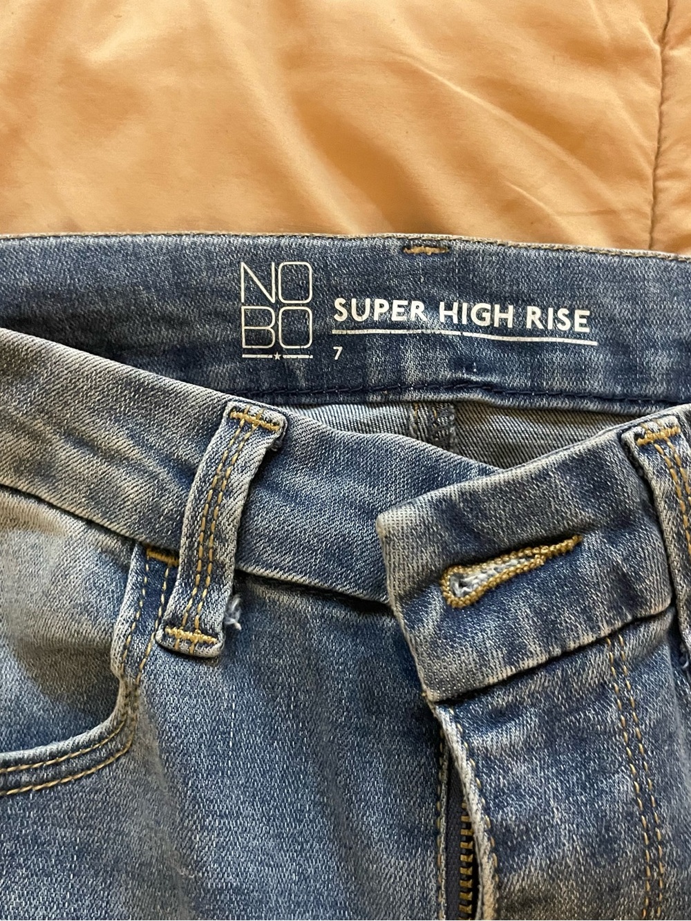NOBO Super High Rise Skinny Jeans in Light Blue Denim